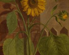 Leslie James Skelton, "Untitled (Still Life with Sunflower)", oil, 1883
