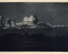 George Elbert Burr, "Twilight Laguna, New Mexico; 9/40", etching, c. 1921 painting for sale