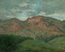 Margaret Carlson, "Untitled (Storm Clouds, Colorado)", oil, c. 1920