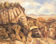 John E Thompson, Untitled (Colorado Mesa), oil, circa 1935 