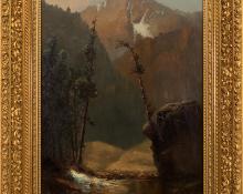 W.H.M. Cox, "Untitled (Colorado Landscape)", oil, c. 1885 painting for sale purchase consign auction denver Colorado art gallery museum