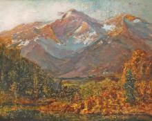 William A. Knapp, "Untitled (Colorado Mountains)", oil, c. 1900