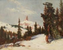 Raphael Lillywhite, "Untitled (Winter, Colorado)", oil, c. 1935