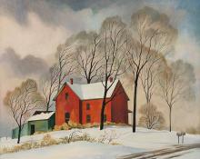 William Sanderson, "Going to Snow", oil, 1971