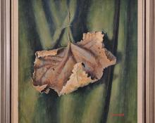 James Duard Marshall, "Curling Leaf (Portrait on verso)", tempera, c. 1940 for sale purchase consign auction denver Colorado art gallery museum