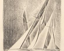 Arnold H. Ronnebeck, "Yacht Races (Grand Lake, Colorado); edition of 25", lithograph, 1933