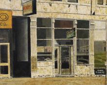 Edward Goldman, "Charlie's Café", acrylic, November 1969