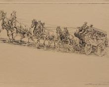 Edward Borein, "The Mud Wagon, No. 1", etching, circa 1925