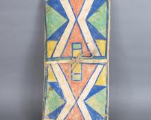 Native American Indian Parfleche Plateau abstract painting antique vintage old for sale purchase buy gallery