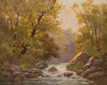 Henry Lavender Adolphus Culmer, "Trout Brook (Utah)", oil, 1910