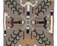 Pictorial Weaving, Navajo, circa 1945 sandpainting native american indian antique vintage for purchase sale consignment auction denver colorado art gallery museum
