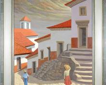 Anna Elizabeth Keener, "Early Morning, Patzcuaro, Mexico", oil, 1963 painting for sale purchase consign auction art gallery denver colorado historical sandzen student
