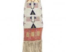 Plains beaded Tobacco Bag, Sioux, circa 1890 Native American Indian antique vintage art for sale purchase auction consign denver colorado art gallery museum