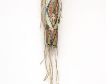 Parfleche bonnet case cylinder Sioux  19th century Native American Indian antique vintage art for sale purchase auction consign denver colorado art gallery museum