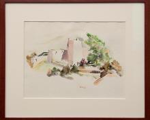 Jozef Bakos, "Untitled (New Mexico)", watercolor painting fine art for sale purchase buy sell auction consign denver colorado art gallery museum