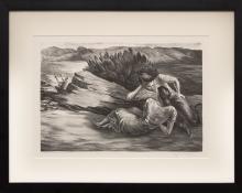 Peppino Mangravite, "Summer Vacation (Colorado) 18/50", lithograph, 1938 painting fine art for sale purchase buy sell auction consign denver colorado art gallery museum