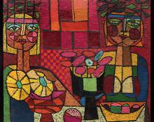Edward Marecak, "Two Ladies Trying to Out-Mystify Each Other", oil, 1969 painting fine art for sale purchase buy sell auction consign denver colorado art gallery museum