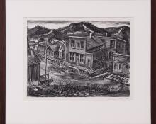 Delmar Max Pachl, "St. Elmo (Colorado Ghost Town)", lithograph, August 1941 painting fine art for sale purchase buy sell auction consign denver colorado art gallery museum 