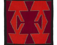 vintage navajo germantown rug textile weaving pictorial abstract red black 19th century Native American Indian antique vintage art for sale purchase auction consign denver colorado art gallery museum