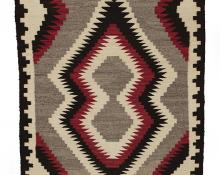 Vintage navajo trading post Rug red white gray black early 20th century 1920s 19th century Native American Indian antique vintage art for sale purchase auction consign denver colorado art gallery museum