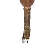 Rattle sioux plains indian pictorial gourd classic period  19th century Native American Indian antique vintage art for sale purchase auction consign denver colorado art gallery museum