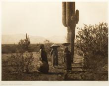 Edward Sheriff Curtis, "Saguaro Fruit Gatherers- Maricopa, Portfolio #2, Plate #69", photogravure, 1907