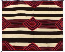 navajo, chief's blanket, chief, blanket, circa 1860, classic period, dine, cochineal, red, indigo, blue, wool, diamond pattern, banded, southwest, Native American, American Indian, 19th century, Fine art, art, for sale, buy, purchase, Denver, Colorado, gallery, historic, antique, vintage, artwork, original, authentic, north American Indian  