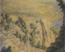 Robert Lewis Reid, "Broadmoor from Sublime Point", oil, 1920 broadmoor academy colorado springs