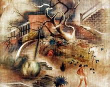 Archie Musick, "California Garden", oil, c. 1945