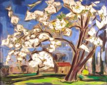 Werner Drewes, "Spring", oil on canvas, d. 1956