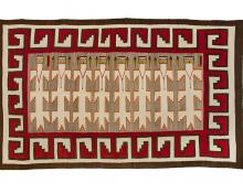 Vintage Navajo Yei Rug pictorial weaving yeibichai corn 1930s 19th century Native American Indian antique vintage art for sale purchase auction consign denver colorado art gallery museum