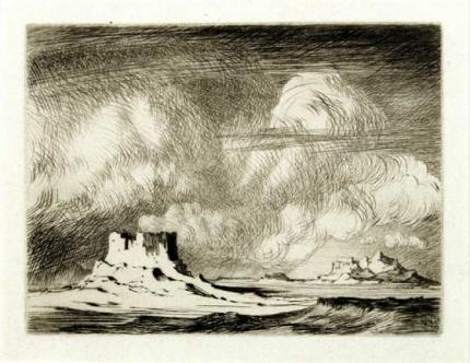 George Elbert Burr, "Arizona Mesa, edition of 100", etching, c. 1921