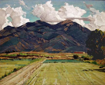 Gustave Cimiotti, "Untitled (Valley in New Mexico)", oil, c. 1950