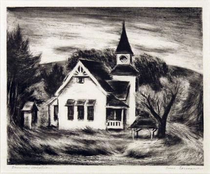 Sueo Serisawa, "Summer Vacation", lithograph, c. 1940