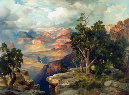 Thomas Moran, "Grand Canyon of Arizona from Hermits Rim Road", chromolithograph, 1912