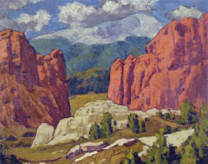 Paul Kauvar Smith, "Untitled (Bluffs)", oil, c. 1930