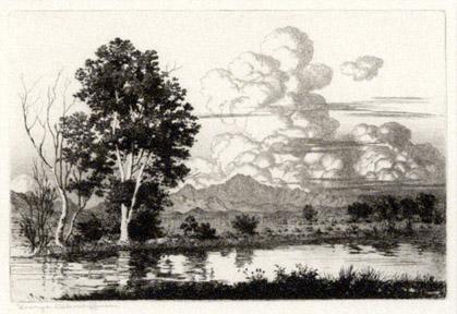 George Elbert Burr, "Arizona Canal (Phoenix)", etching, c. 1926 painting for sale