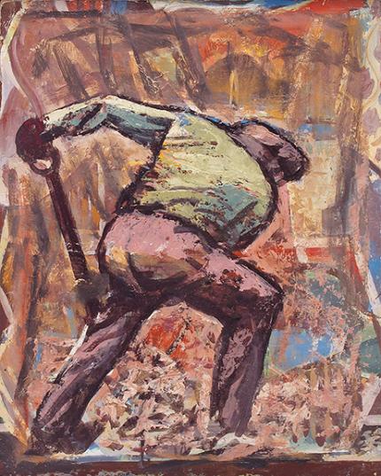 Paul Kauvar Smith, "Untitled (Worker)", oil, c. 1945