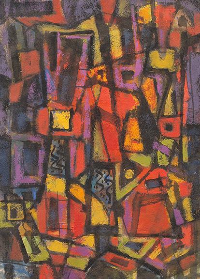 Paul Kauvar Smith, "Untitled (Abstract)", oil, c. 1955