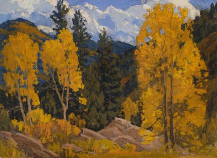 Paul Kauvar Smith, "Untitled (Mountain Landscape in Autumn)", oil, c. 1940