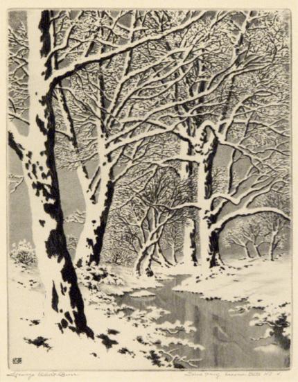 George Elbert Burr, "Winter Trees, trial proof, second state, No 4", etching, c. 1915 painting for sale