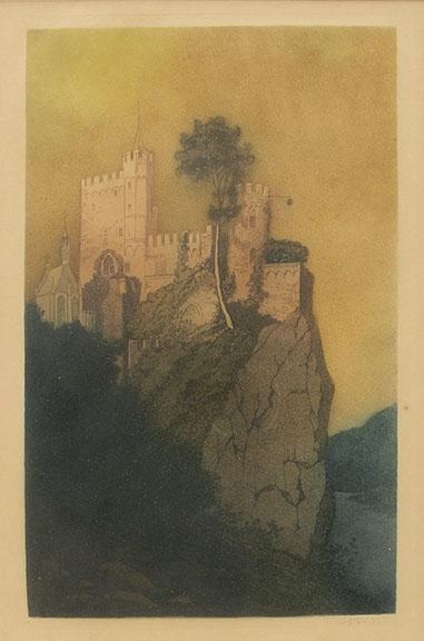 George Elbert Burr, "Rheinstein Castle (on the Rhine), No. 35", etching, c. 1905