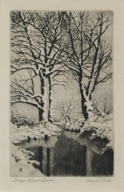 George Elbert Burr, "Black Pool", etching, c. 1910 painting for sale