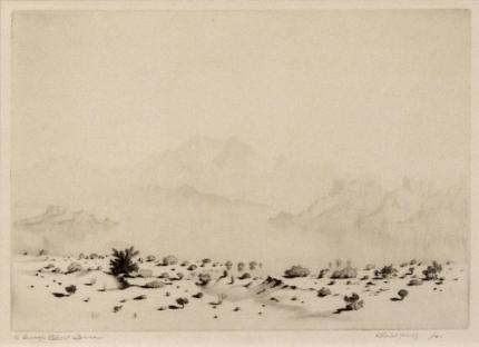 George Elbert Burr, "A Mirage, Arizona, trial proof; edition of 40 (from the Desert Set)", etching, c. 1921 painting for sale