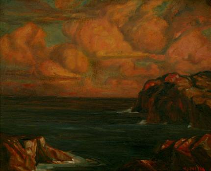 William J. Potter, "Untitled (Seascape)", oil, c. 1925