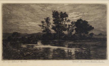 George Elbert Burr, "North Boulder Creek, Colorado", etching, c. 1915