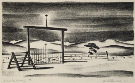 Arnold H. Ronnebeck, "Central City Cemetery, 2/25", lithograph, 1933