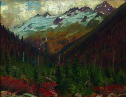 Charles Partridge Adams, "Untitled (Colorado Mountains)", oil on canvas, c. 1900 painting for sale