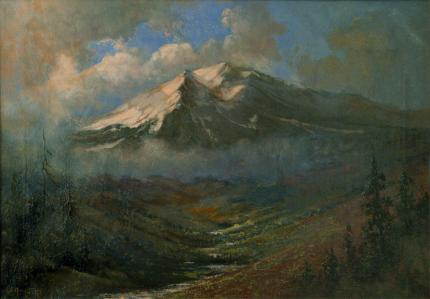 William A. Knapp, "Untitled (Colorado Mountain Scene)", oil on canvas, 1900