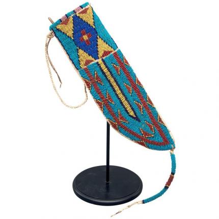 Plains Indian Beaded Knife Sheath, Sioux, 19th Century For Sale David Cook Galleries Denver Colorado art gallery museum